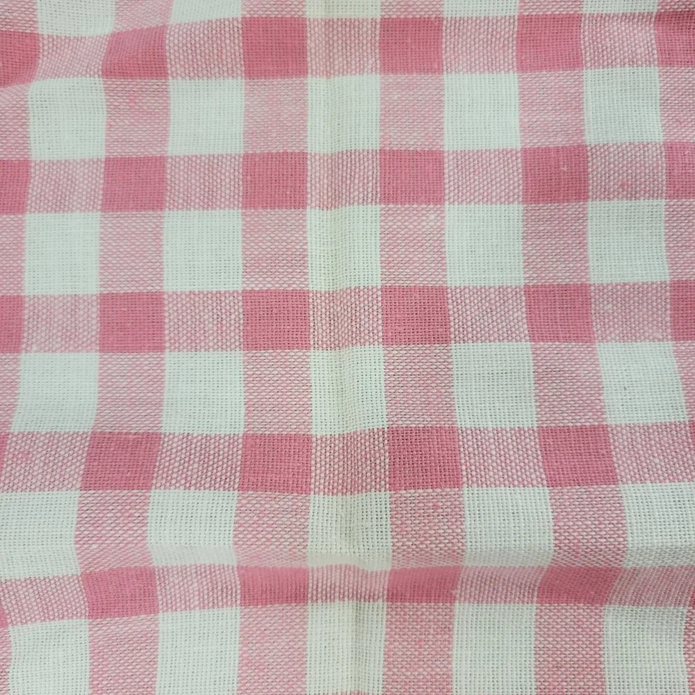 Vintage Cannon Tea Towel Kitchen Dish Rag Pink Gingham Linen Deadstock Set of 2